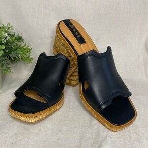 NWOT Franco Sarto Raffia Heel Mules - Florence, Black , Size 10M